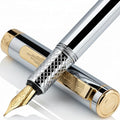 Scriveiner Luxury EDC Fountain Pen, Stunning Silver Chrome Luxury Pen, Real by Scriveiner