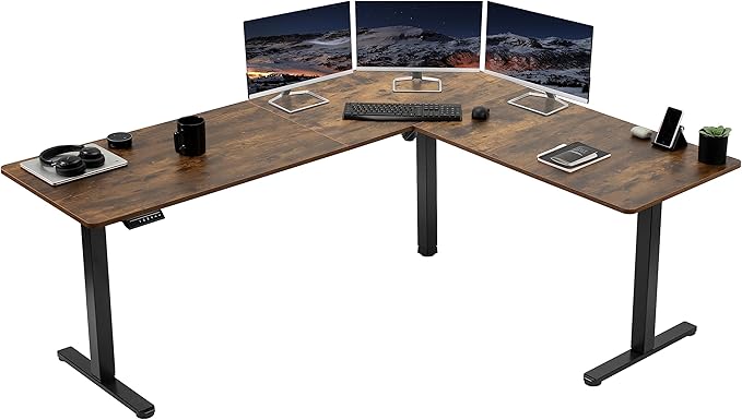 VIVO Electric Corner 75 x 63 inch L-Shaped Standing Desk, Memory Height by VIVO