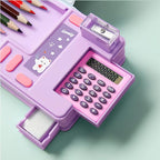 Pop Up Multifunction Pencil Case, Cute Cartoon Pen Box Organizer Stationery - Image 2