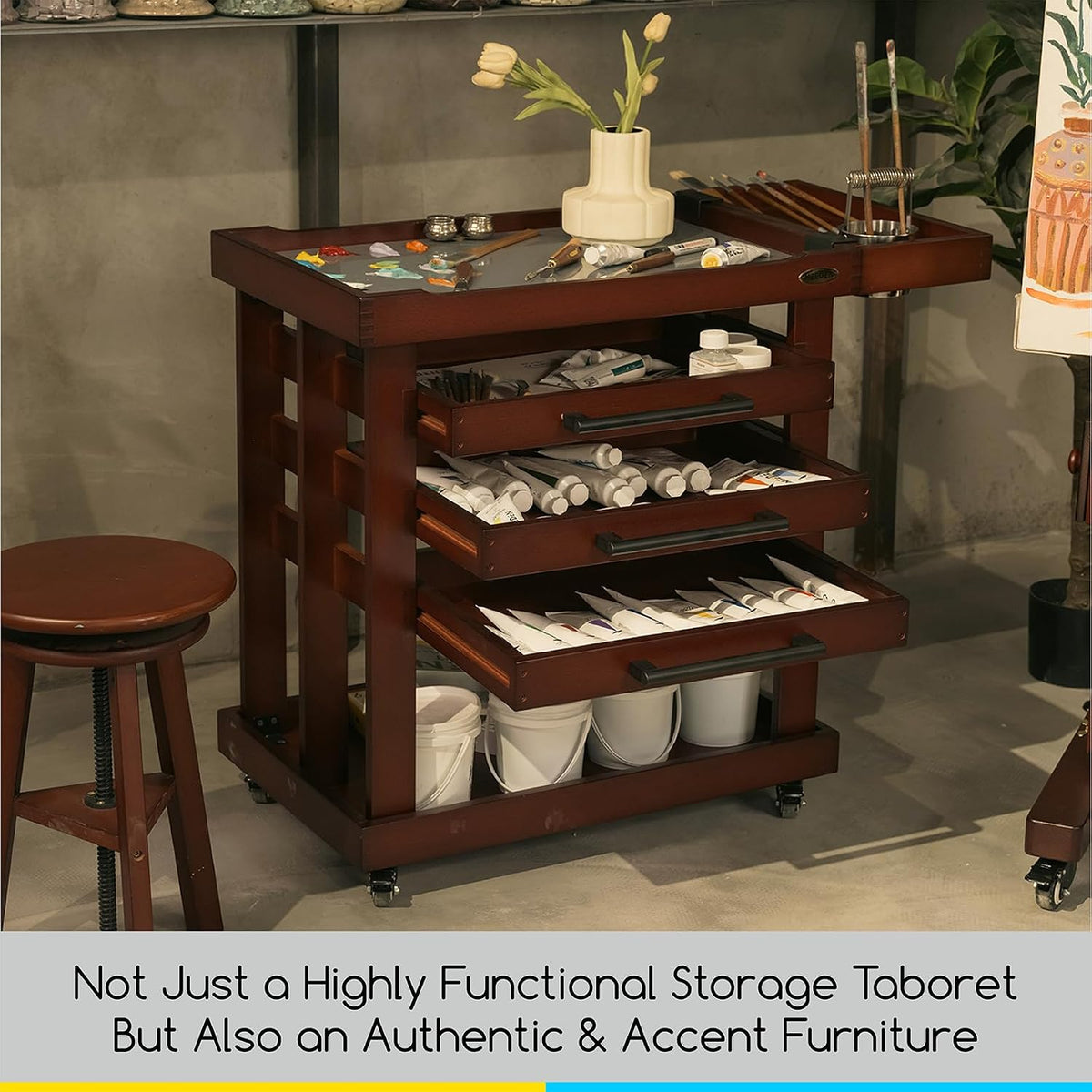 meeden art supplies storage cart: 5-tier utility rolling, package contents