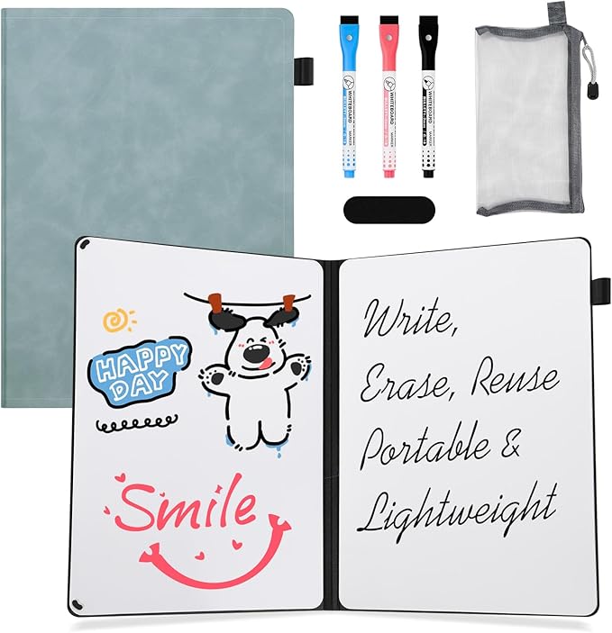 AGM Portable White Board Dry Erase Notebook, Small Travel Dry Erase Board by AGM