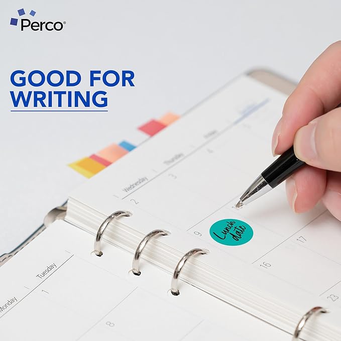 Perco Teal 1-Inch Perforated Circle Dot Sticker Labels — 10 Rolls, 000 Round - Image 5