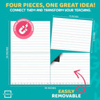 SCRIBBLEDO 30”x24” Large Magnetic Notebook Paper For Classroom Elementary Classroom Must Haves for Teachers Elementary Giant Dry Erase Magnetic Lined Paper for Whiteboard Third Fifth Grade Handwriting