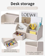 Vlando Office Desk Organizer Leather Desktop Organizer Caddy - Image 3