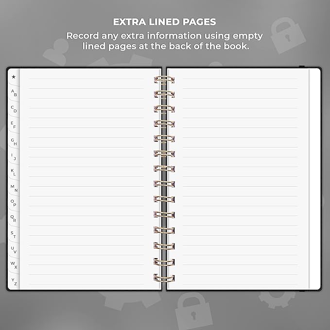 Clever Fox Password Book Spiral – Internet Address & Password Organizer - Image 6