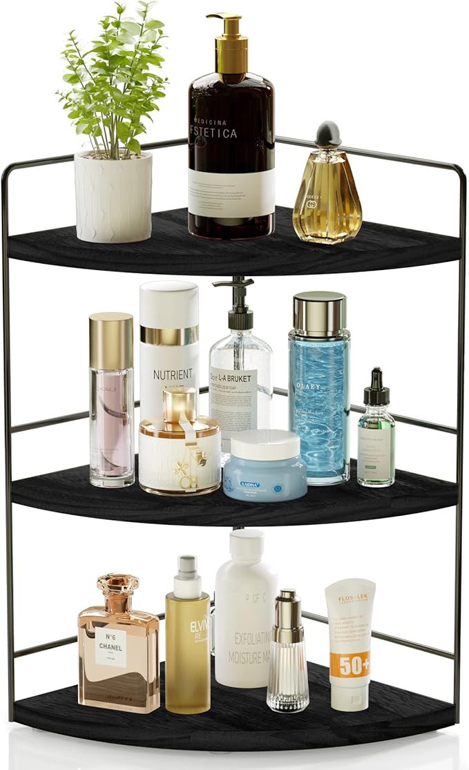 ZGO 3-Tier Bathroom Organizer Countertop, Corner Bathroom Counter Organizer by ZGO