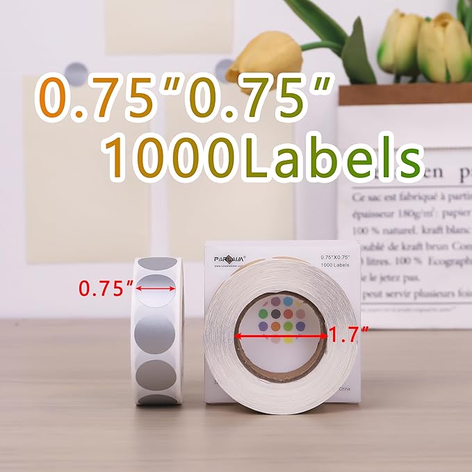PARLAIM 3/4 Inch Roll Color Coding Labels, 1000 per Roll Round Permanent - Image 2