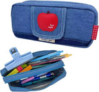 Haumei Canvas Pencil Case Large Capacity, Big Denim Pen Pouch by Unknown