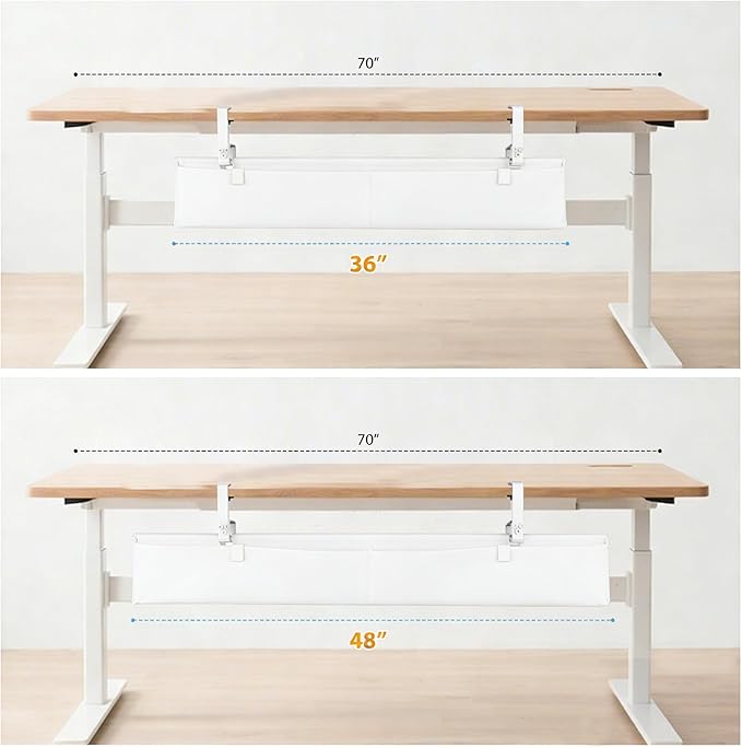 Oxford Cloth Under Desk Cable Management Tray, No-Drill 36" Desk Cable - Image 5
