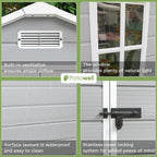 patiowell 6x4 ft resin outdoor storage shed with, side view