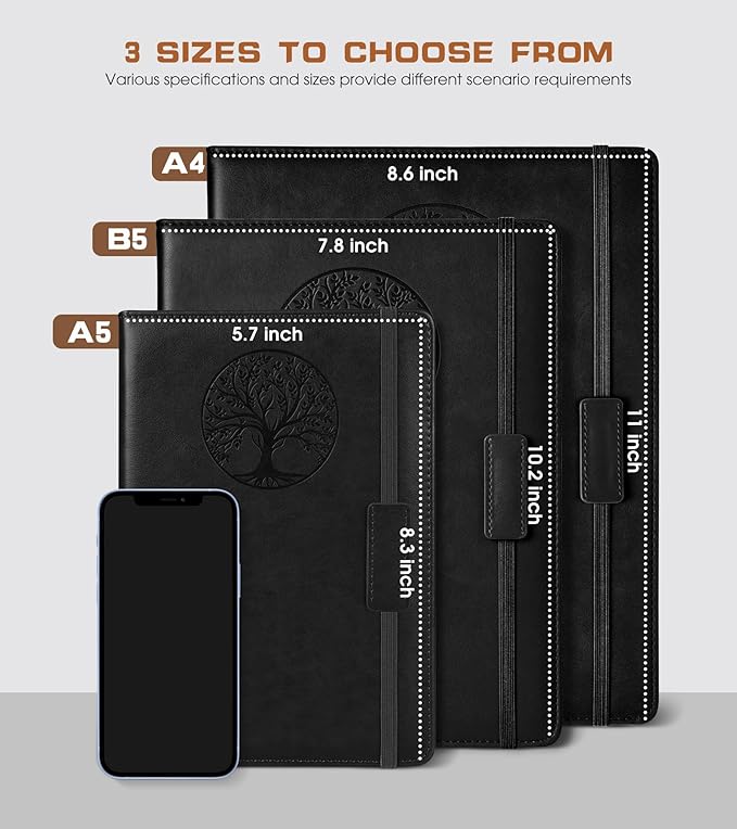 Biuwory Lined Journal Notebook for Women Men, 256 Pages A4 Large Hardcover - Image 2