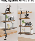 ART-GIFTREE 3 Tiers Clamp On Desk Shelf, 360¡ã Angle Adjustable Desktop Shelf - Image 7