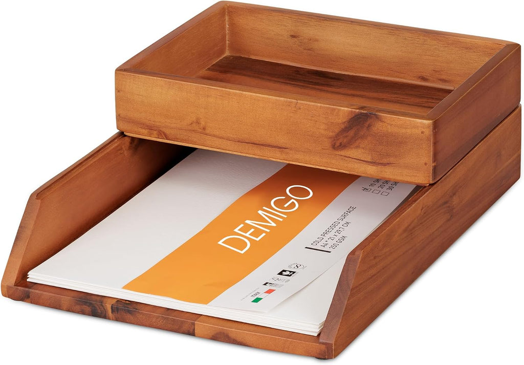 demigo desk organizer letter tray set of 2, main product view