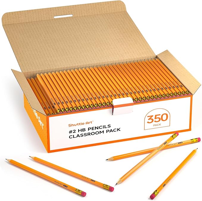 Shuttle Art Wood-Cased #2 HB Pencils, 350 Pack Sharpened Yellow Pencils by ShuttleArt