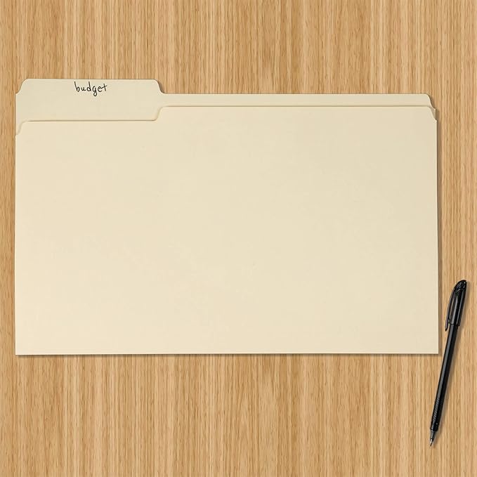 Amazon Basics Sturdy Manila File Folders, 1/3 Tabs in Assorted Positions - Image 5
