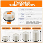 Furniture Risers Bed Risers Heavy Duty 1 inch, 2 inch, 3 inch, 4 inch Round - Image 2