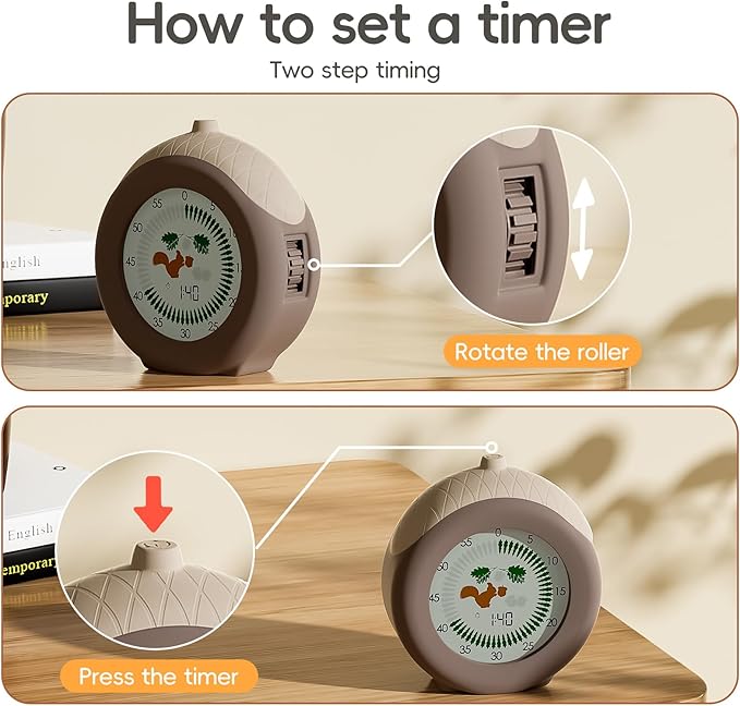 Visual Timer for Kids, 299-Minute Cute Kids Squirrel Timer, ADHD Autism Toddler - Image 4