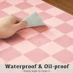 Ohocut Checkered Desk Mat, 31.5" x 15.7" Large Cute Coral Pink Aesthetic Retro - Image 6