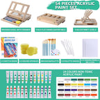 portable wooden tabletop art easel set with 24 shown in use