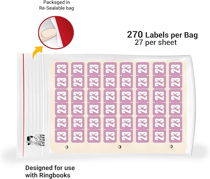 2023 Year Stickers, Doctor Stuff 2023 Chart Stickers, Ringbook Sheets, - Image 3