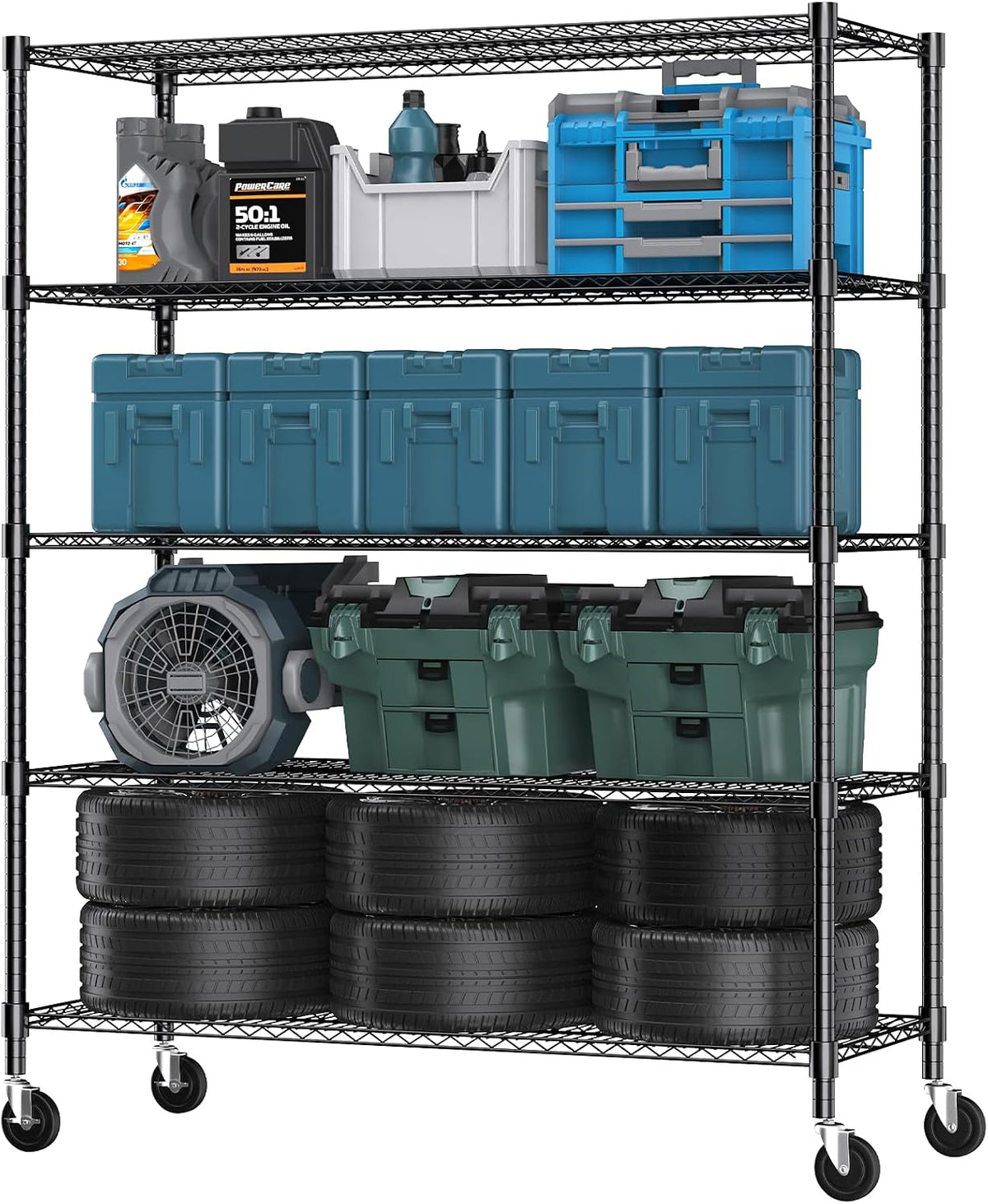 Himimi 82" H Storage Shelves 5 Tier Metal Shelving Adjustable Wire Shelf