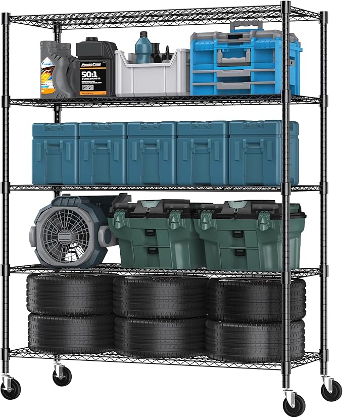 Himimi 82" H Storage Shelves 5 Tier Metal Shelving Adjustable Wire Shelf by Himimi