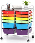 HAPPYGRILL 12-Drawer Rolling Storage Cart, Utility Cart by HAPPYGRILL