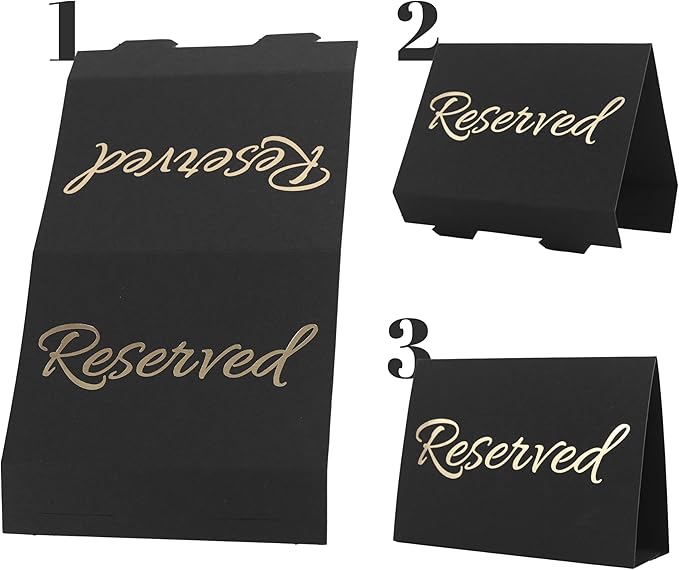 20 Pack Black Reserved Table Sign - Image 4