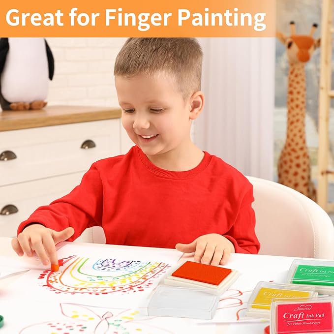 NIUBIER 15 Colors Craft Ink Pads, Washable Finger Stamp Pad - Image 6
