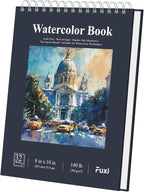 Fuxi 8x10 Watercolor Paper, 140lb Cold Press Watercolor Spiral Notebook by SketchBook