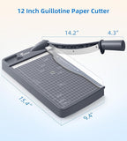 Firbon 12" Guillotine Paper Cutter, Heavy Duty 12-Sheet Capacity Trimmer - Image 6