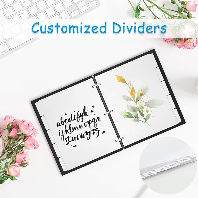 Binder Dividers for 3 Ring Binder, 1/5 Cut Tabs, Letter Size, Blank Write On - Image 6