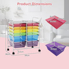 Happygrill 12-Drawer Rolling Storage Cart, Utility Cart - Image 3