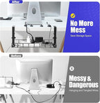 Under Desk Cable Management Tray, Xpatee Upgraded Wire Management No Drill No - Image 3