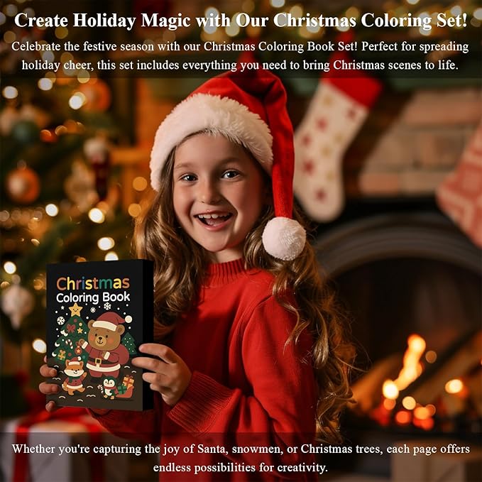 Fuxi Christmas Coloring Books for Kids Ages 8-12, 60 Sheets Blank Sketchbook + - Image 8