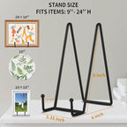Decolore 8 Inch 3 Pack Black Metal Plate Holder Display Stands - Image 2