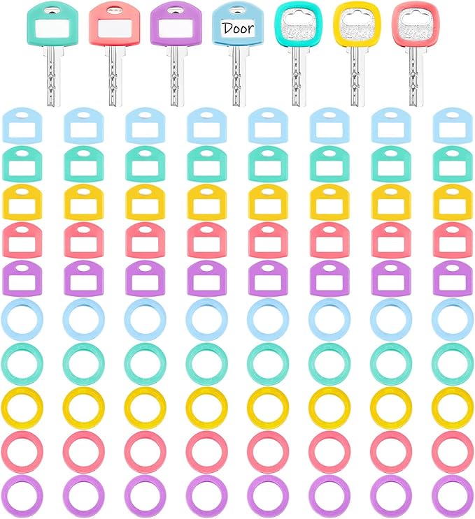 Blulu 80 Pcs Key Labels Key Color Covers Caps Tags Covers Set Plastic Keys by Blulu