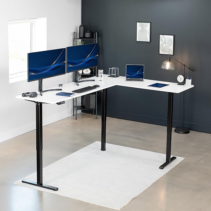 VIVO Electric Corner 84 x 63 inch L-Shaped Standing Desk, Memory Height - Image 2