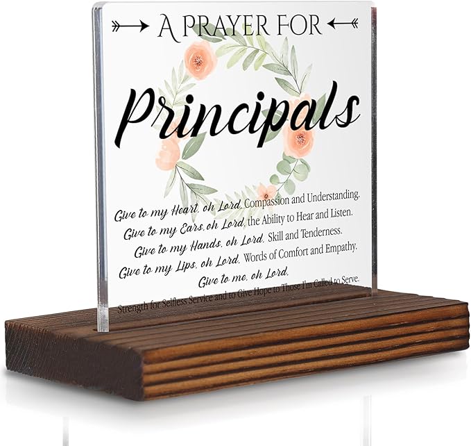 Principal Prayer Desk Sign, Inspirational Christian Gift by Pariveca