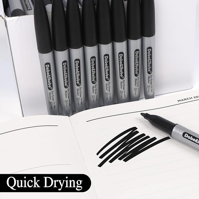 Dabo&Shobo Dry Erase Markers, New Barrel Color, Low Odor, Chisel Tip, Suitable - Image 4