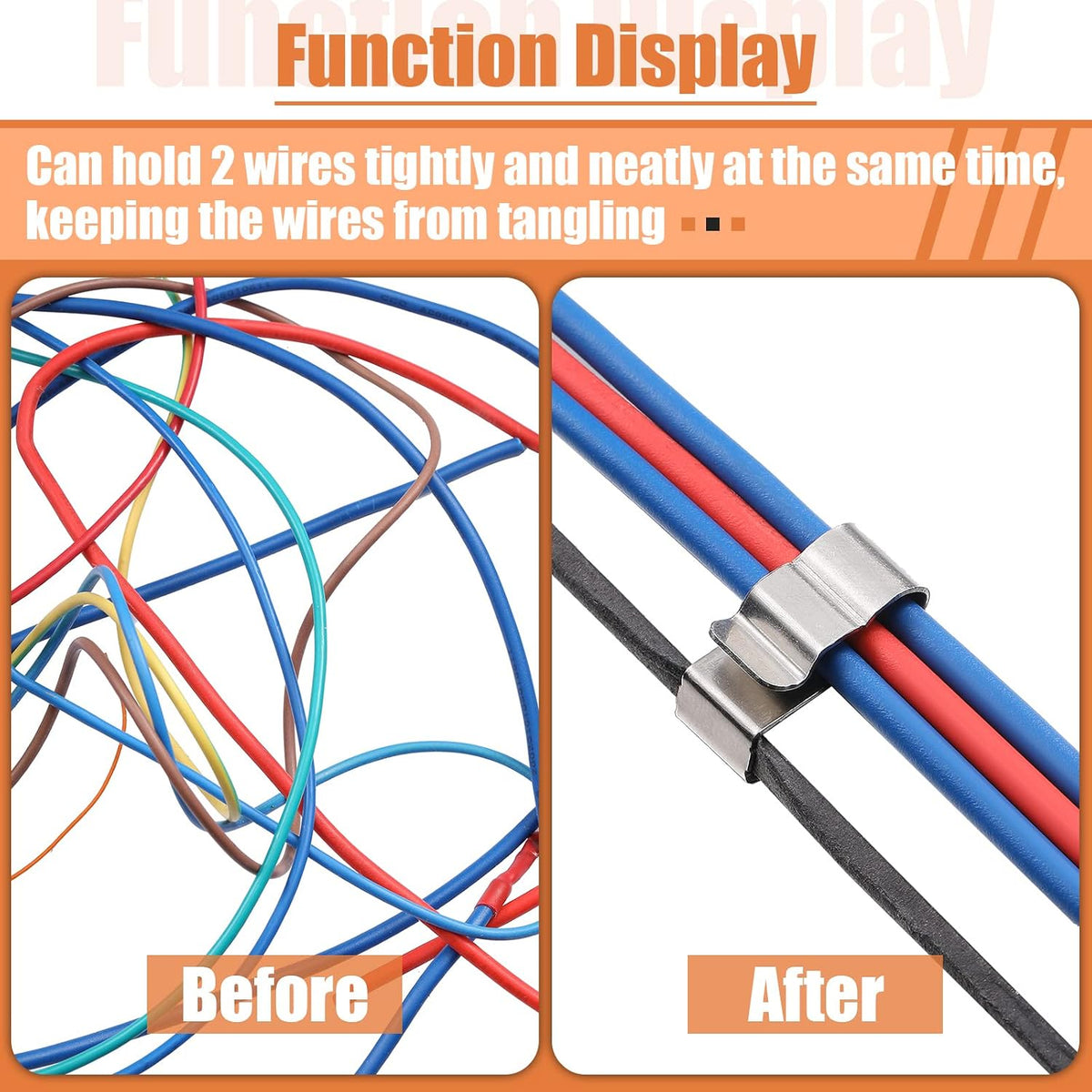 Zhengmy 500 Pcs Trailer Frame Wire Clips Stainless Steel Metal Cable Clips