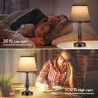 kakanuo touch table lamp for bedroom, small bedside showing dimensions
