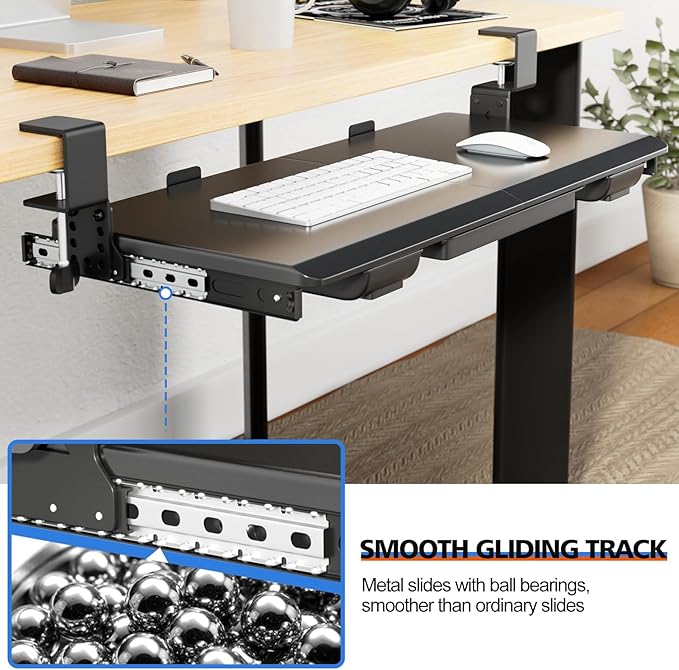 OUKMIC Large Height Adjustable Keyboard Tray - Image 6