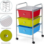 Giantex Rolling Cart with Drawers, Craft Organizer with Wheels, 3 Drawer - Image 5
