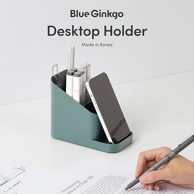 BLUE GINKGO Desk Holder – Korean-Made Office Organizer - Image 2