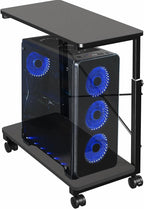 VIVO Large Mobile Adjustable 2-Tier PC Stand, Premium Gaming CPU Computer Tower by VIVO
