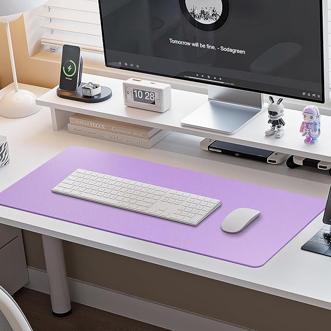 Boutilon Leather Desk Pad Protector, Non-Slip Mouse Pad, Laptop Desk Pad - Image 6