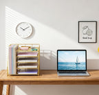 opnice desk organizer, 5-tier paper organizer letter tray, side view