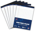 Woodlake Legal Pads 8.5 x 11, 6 Pack, Wide Ruled, Premium White Paper Pad by Unknown