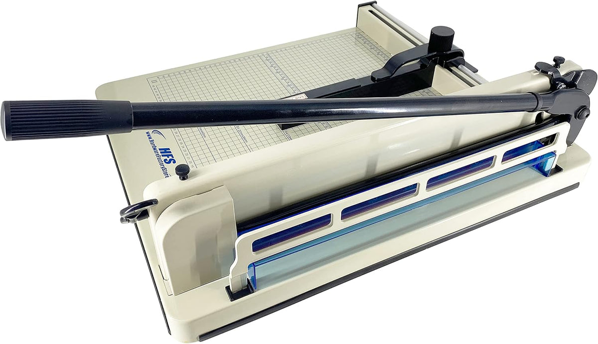 HFS(R) Heavy Duty Guillotine Paper Cutter 400 Sheet Capacity | Solid Steel Co...